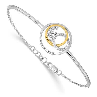Diamond Circle Cluster Bar 7 Inch .5 Inch Extension Bracelet 14k Two-Tone Gold BM6907-020-WYA, MPN:…
