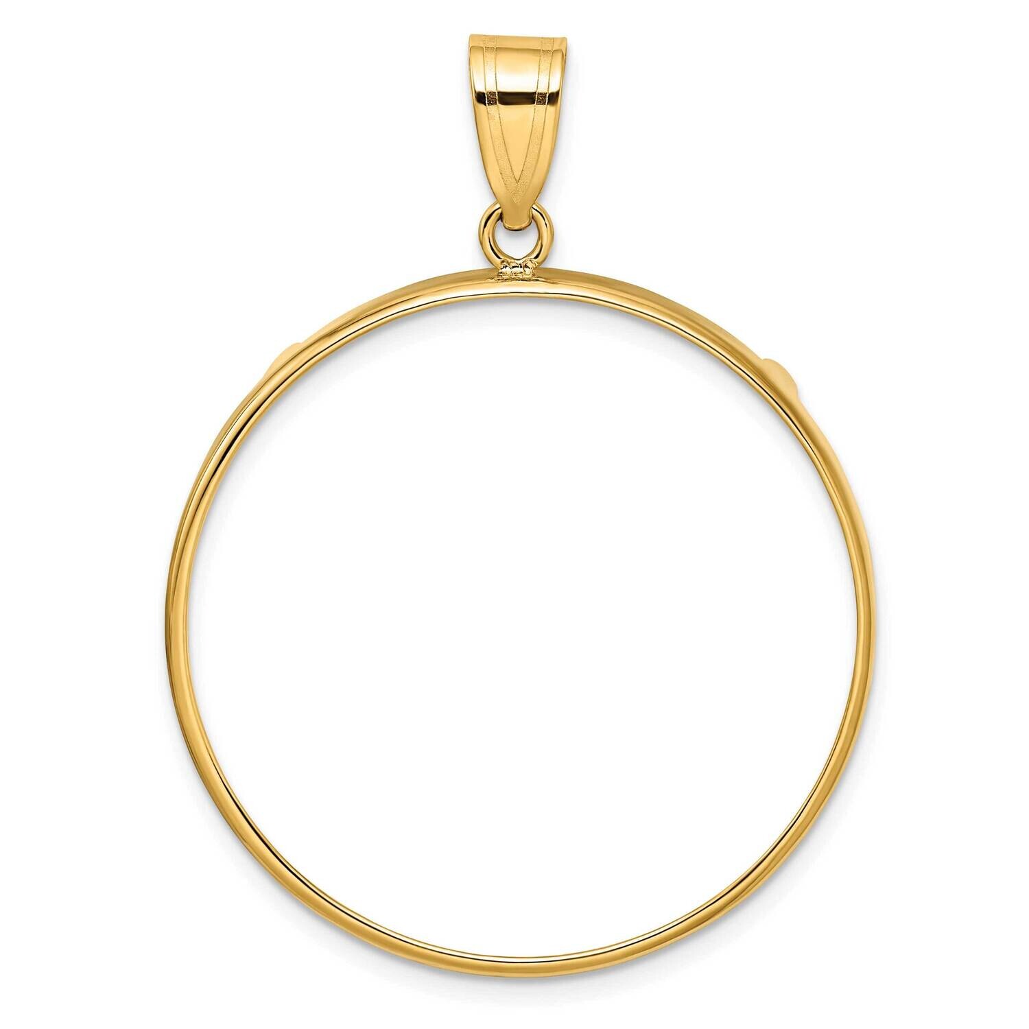 Polished Prong 32.7mm Coin Bezel Pendant 14k Gold C1801/32.7, MPN: C1801/32.7,