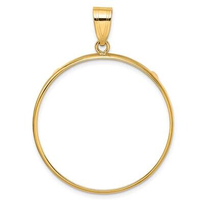 Polished Prong 32.7mm Coin Bezel Pendant 14k Gold C1801/32.7, MPN: C1801/32.7,
