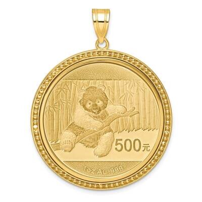 Polished Beaded Prong Mounted 1Oz Panda Bezel Pendant 14k Gold C8183/32.0C, MPN: C8183/32.0C,
