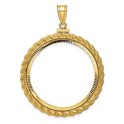 Diamond-Cut Casted Rope Screw Top 32.7mm X 3mm Coin Bezel Pendant 14k Gold C8196/32.7, MPN: C8196/3…