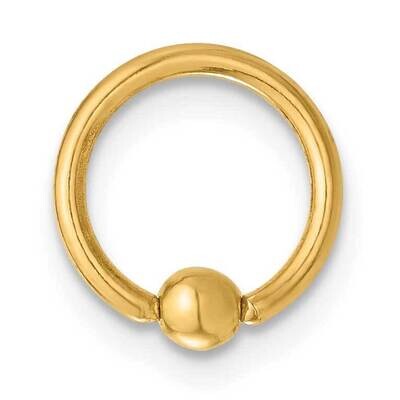 16 Gauge Polished Septum Cartilage Ring 14k Gold BD273, MPN: BD273,