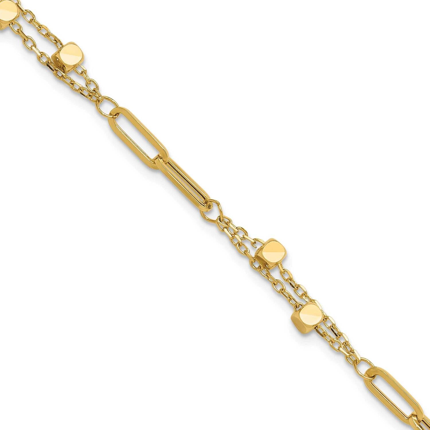 Fancy Link .5 Inch Extender Bracelet 14k Polished Gold FB1996-7, MPN: FB1996-7,