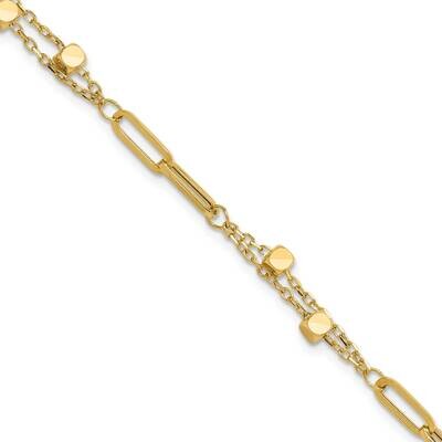 Fancy Link .5 Inch Extender Bracelet 14k Polished Gold FB1996-7, MPN: FB1996-7,