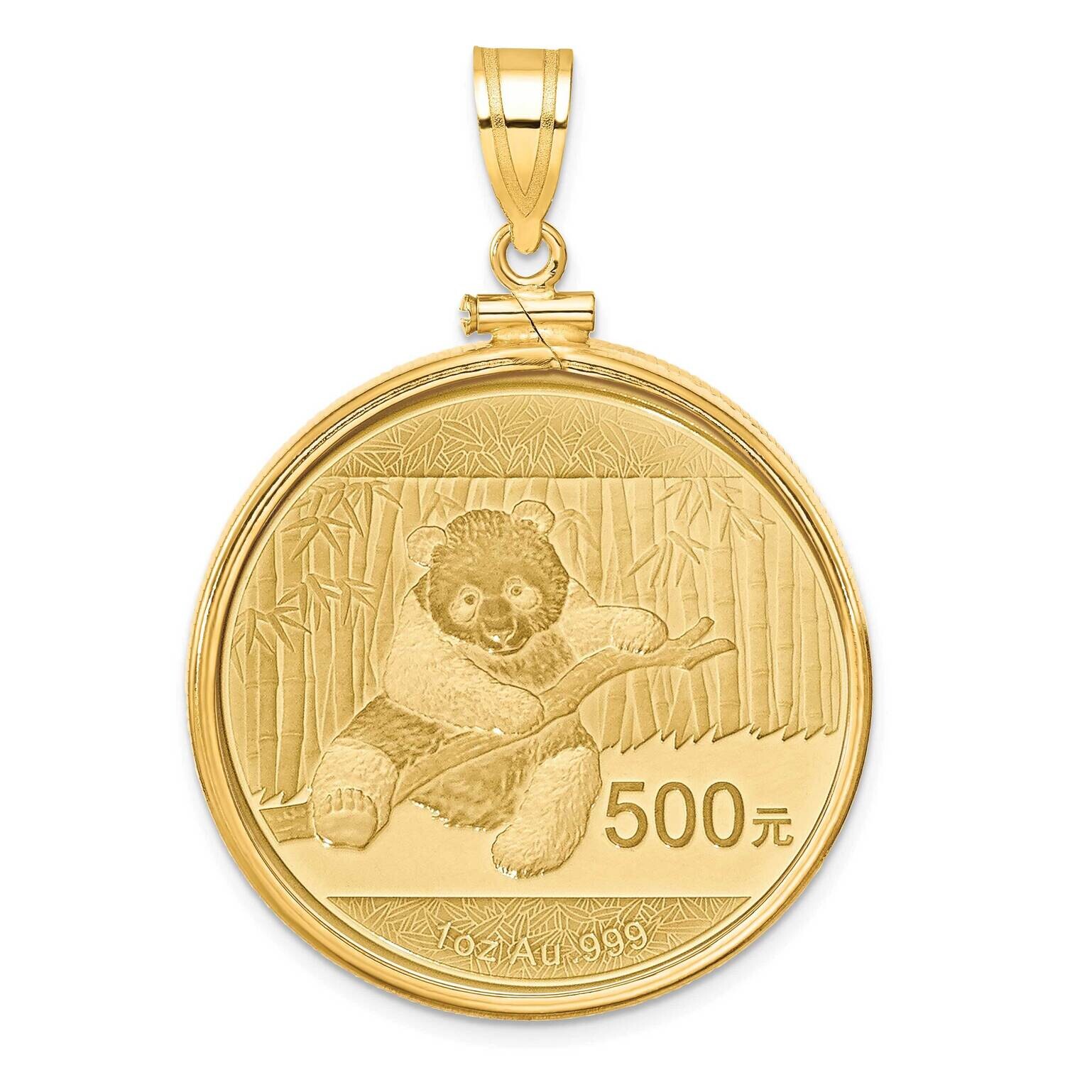 Polished Screw Top Mounted 1Oz Panda Coin Bezel Pendant 14k Gold C1885/32.0C, MPN: C1885/32.0C,