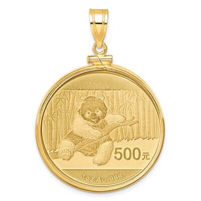 Polished Screw Top Mounted 1Oz Panda Coin Bezel Pendant 14k Gold C1885/32.0C, MPN: C1885/32.0C,
