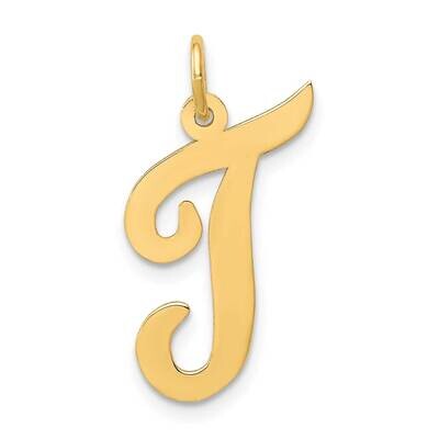 Large Script Letter T Initial Charm 10k Gold 10YC662T, MPN: 10YC662T,