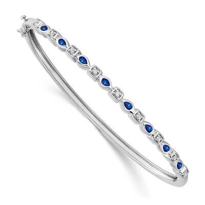 Sapphire Diamond Bangle 14k White Gold BM7222-SA-011-WA, MPN: BM7222-SA-011-WA, 886774130248