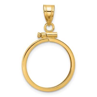 Polished Screw Top 17.8mm X 1.35mm Coin Bezel Pendant 14k Gold C1885/17.8, MPN: C1885/17.8,