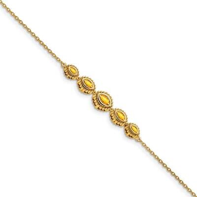 Marquise Citrine Bracelet 7 Inch 14k Gold BM7200-CI-Y, MPN: BM7200-CI-Y, 886774129983