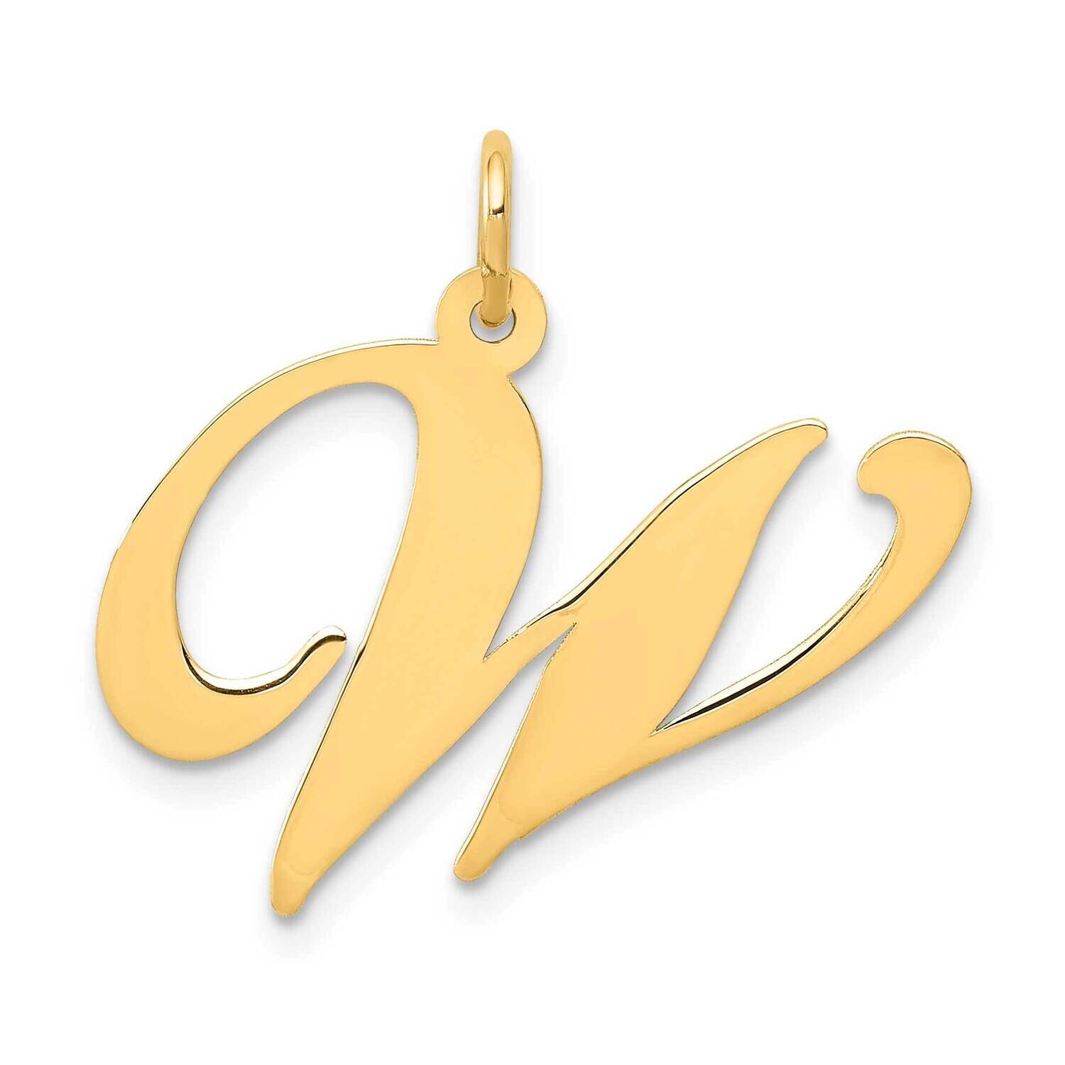 Large Fancy Script Letter W Initial Charm 10k Gold 10YC654W, MPN: 10YC654W,