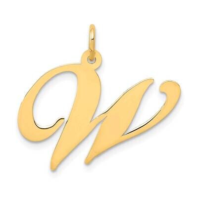 Large Fancy Script Letter W Initial Charm 10k Gold 10YC654W, MPN: 10YC654W,