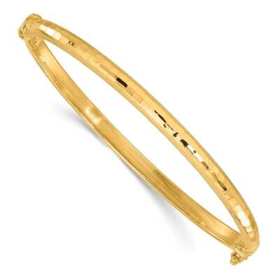 Laser-Cut Fancy Hinged Bangle Bracelet 14k Gold Diamond-Cut  DB731, MPN: DB731,