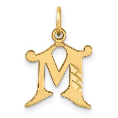Letter M Initial Charm 14k Gold Diamond-Cut  C4833M, MPN: C4833M,