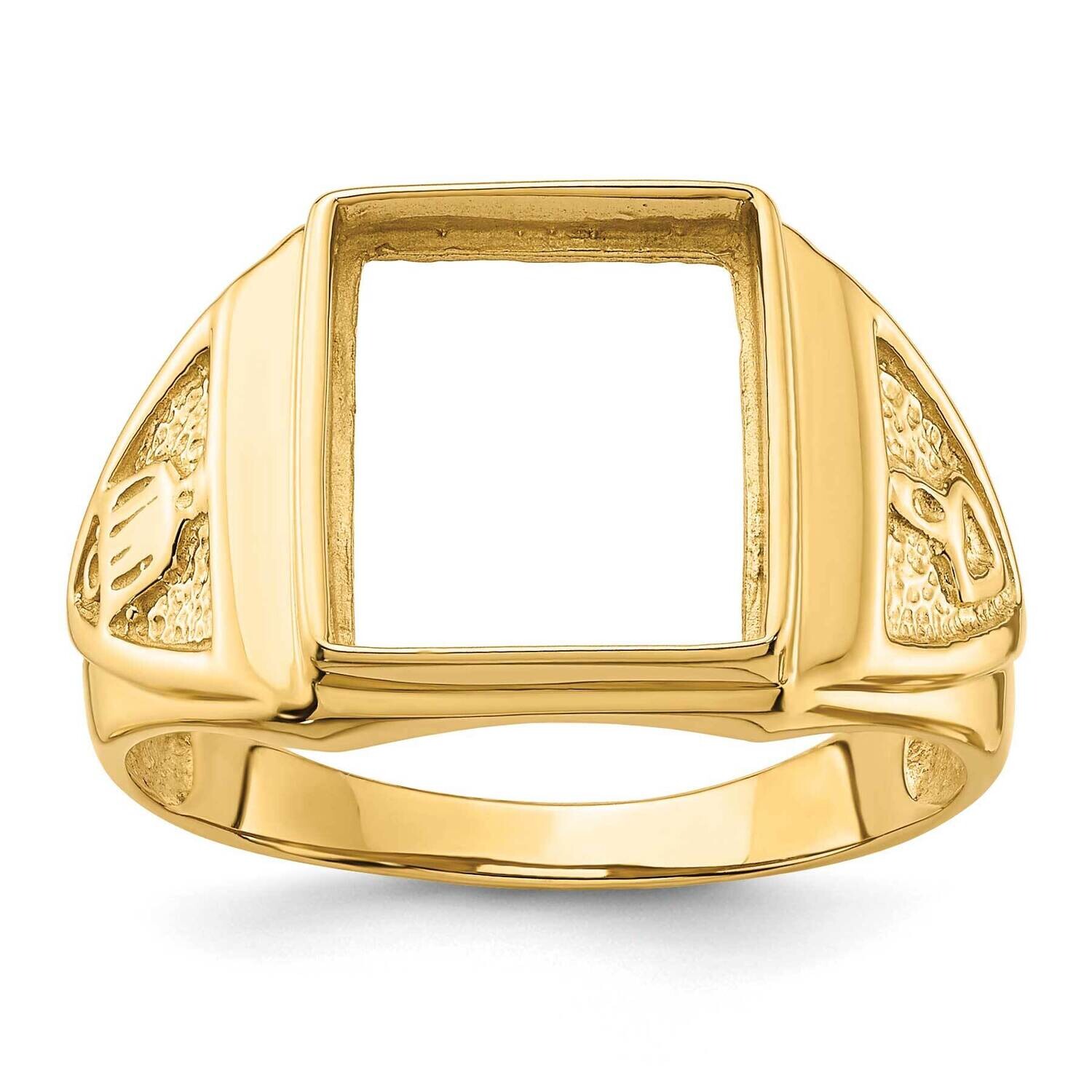 Men&#39;s Polished Textured Masonic Ring Mounting 10k Gold 10Y4098 by Masonic, MPN: 10Y4098,