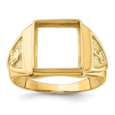 Men&#39;s Polished Textured Masonic Ring Mounting 10k Gold 10Y4098 by Masonic, MPN: 10Y4098,