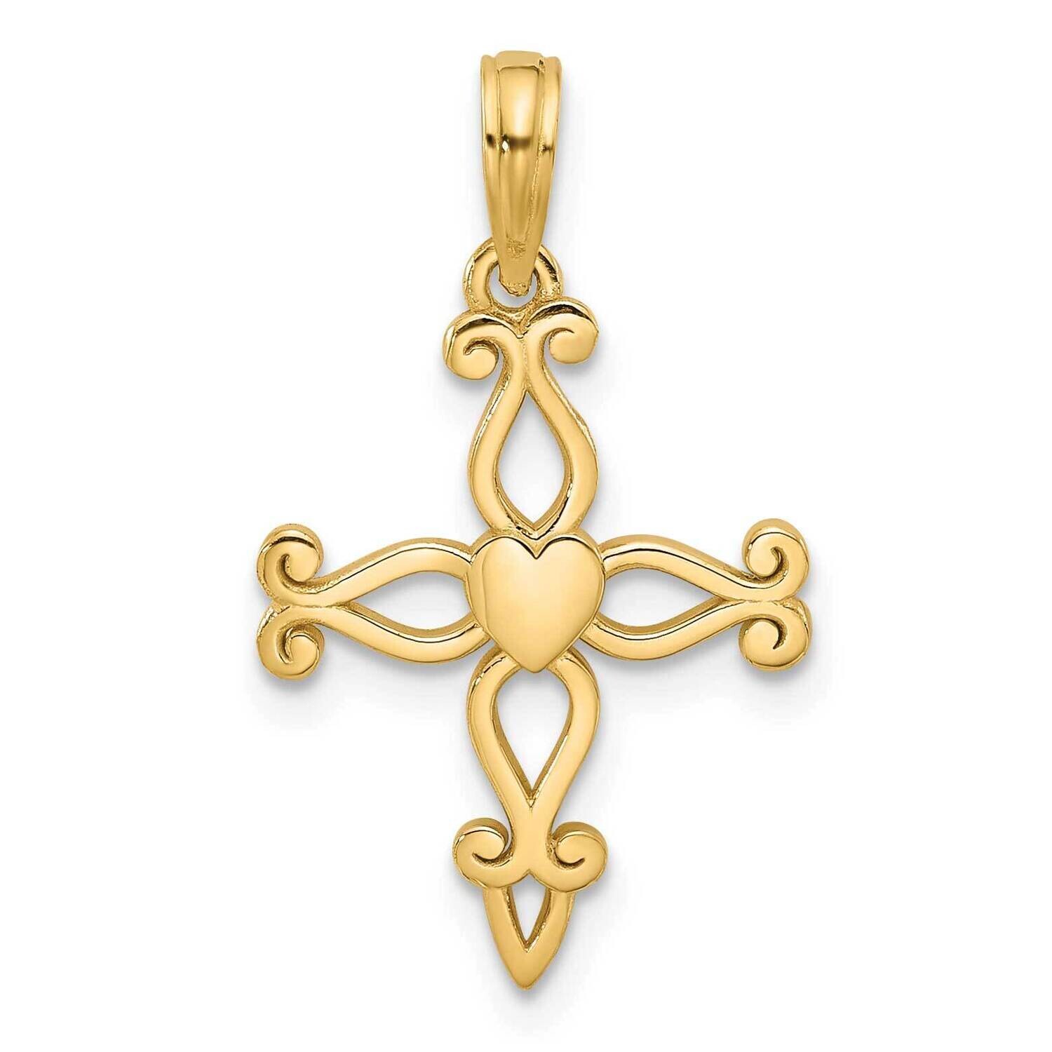 Cross Heart Charm 14k Gold D5617 by Men&#39;s Jewelry and Accessories, MPN: D5617,