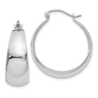 Polished 10.5mm Tapered Hoop Earrings 14k White Gold E674W, MPN: E674W, 196904171011