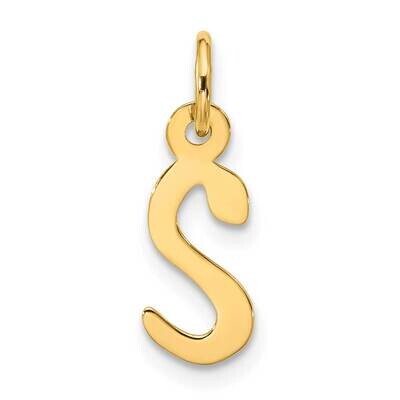 Large Slanted Block Initial S Charm 10k Gold 10YC1555S, MPN: 10YC1555S,