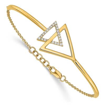 Triangle Diamond 7 Inch .5 Inch Extension Bracelet 14k Polished Gold BM6833-016-YA, MPN: BM6833-016…