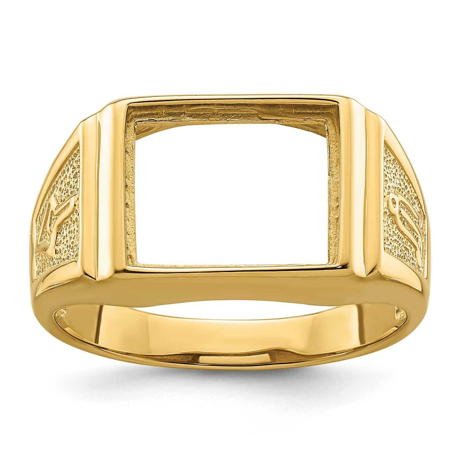 Men&#39;s Polished Textured Masonic Ring Mounting 10k Gold 10Y4108 by Masonic, MPN: 10Y4108,