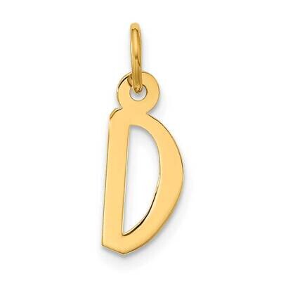 Large Slanted Block Initial D Charm 10k Gold 10YC1555D, MPN: 10YC1555D,