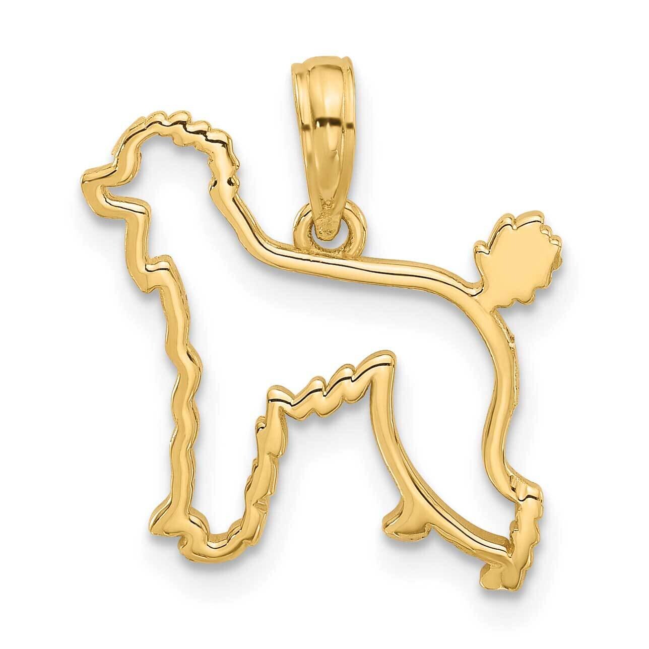Poodle Dog Outline Charm 14k Polished Gold D5369