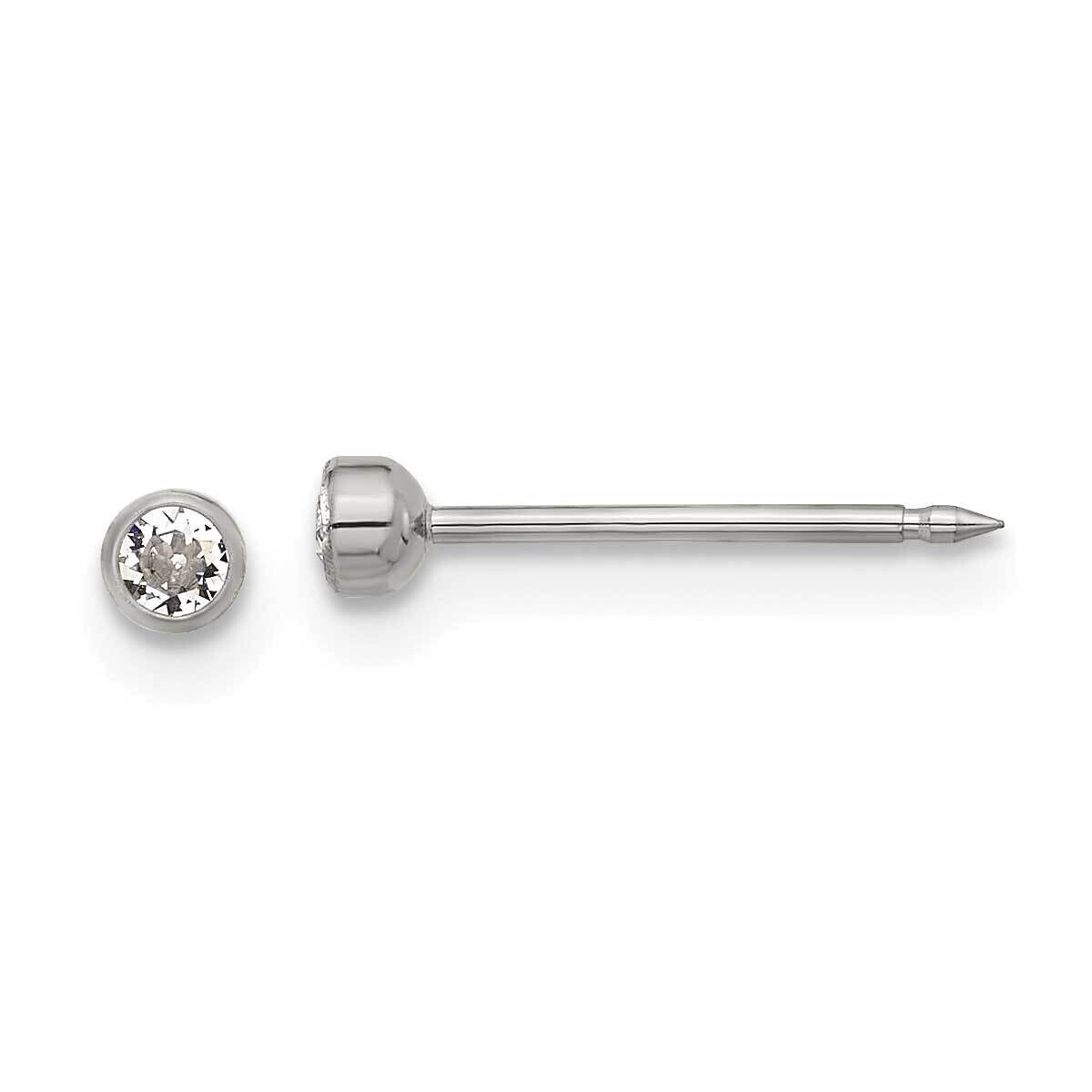 Inverness 3mm Crystal Post Earrings Titanium 550E, MPN: 550E,