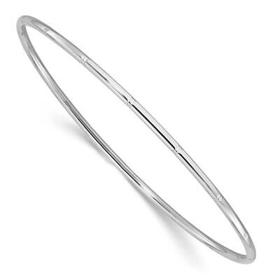 2.00mm Diamond-Cut Polished Slip On Bangle 14k White Gold DB736W, MPN: DB736W,