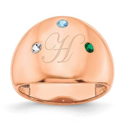 3 Birthstone Personalized Cigar Ring 10k Rose Gold 10XNR111R, MPN: 10XNR111R,