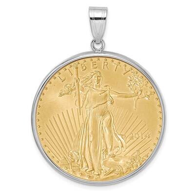 Polished Prong Mounted 1Oz American Eagle Coin Bezel Pendant 14k White Gold C1801W/32.7C, MPN: C180…