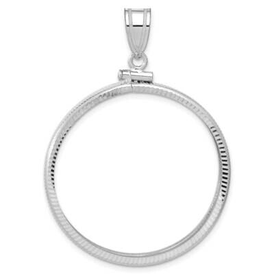 Diamond-Cut Screw Top 32.7mm X 3mm Coin Bezel Pendant 14k White Gold C2677W/32.7, MPN: C2677W/32.7,
