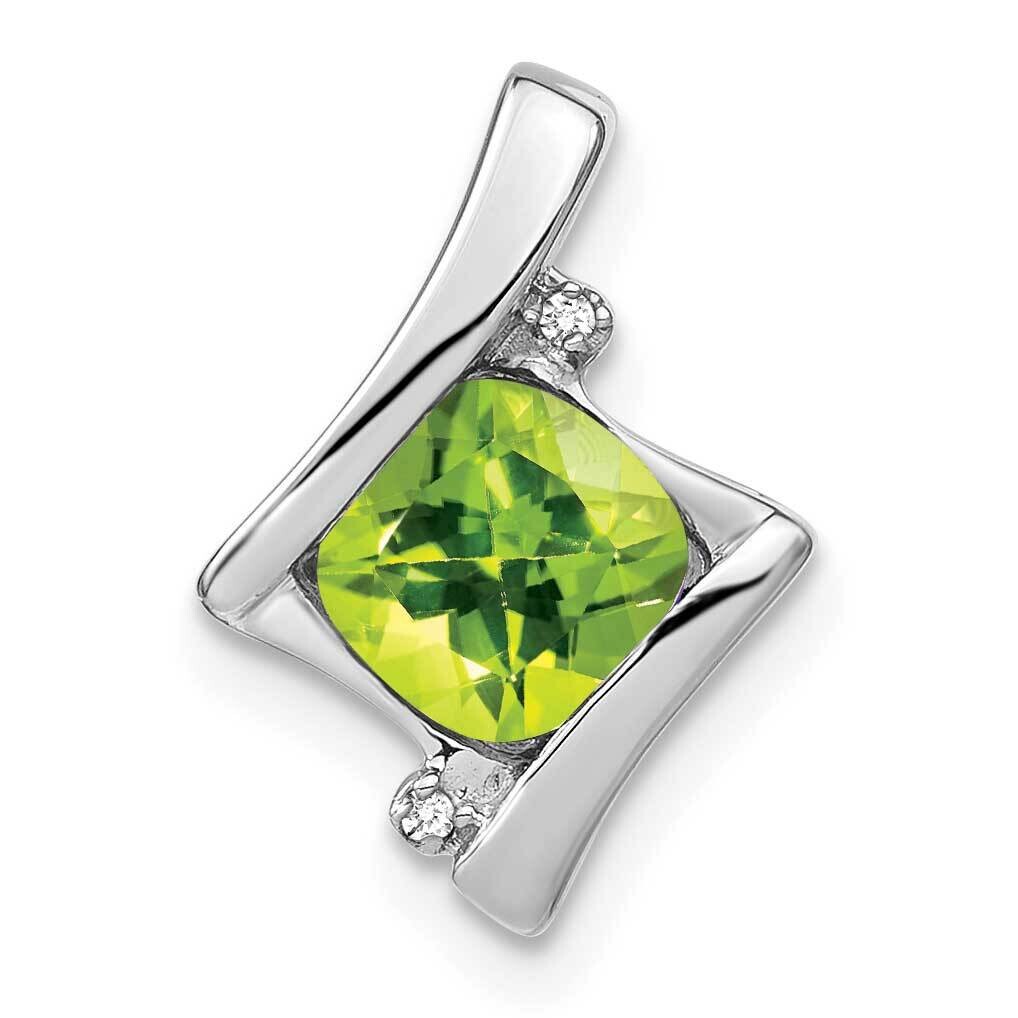 Peridot Diamond Pendant 10k White Gold PM7033-PE-001-1WA, MPN: PM7033-PE-001-1WA,