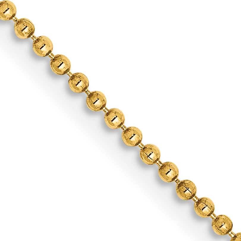 1.2mm Diamond-Cut Beaded Pendant Chain 22 Inch 14k Gold PEN247-22, MPN: PEN247-22,