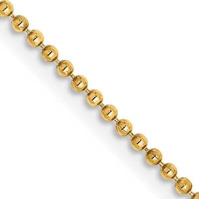 1.2mm Diamond-Cut Beaded Pendant Chain 22 Inch 14k Gold PEN247-22, MPN: PEN247-22,