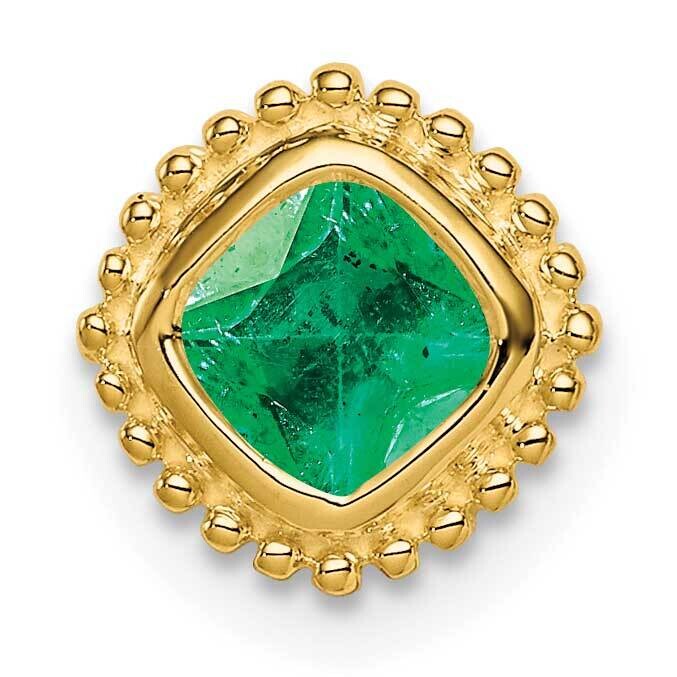 Cushion Emerald Chain Slide 8.5 Inch 14k Gold PM7201-EM-Y, MPN: PM7201-EM-Y,