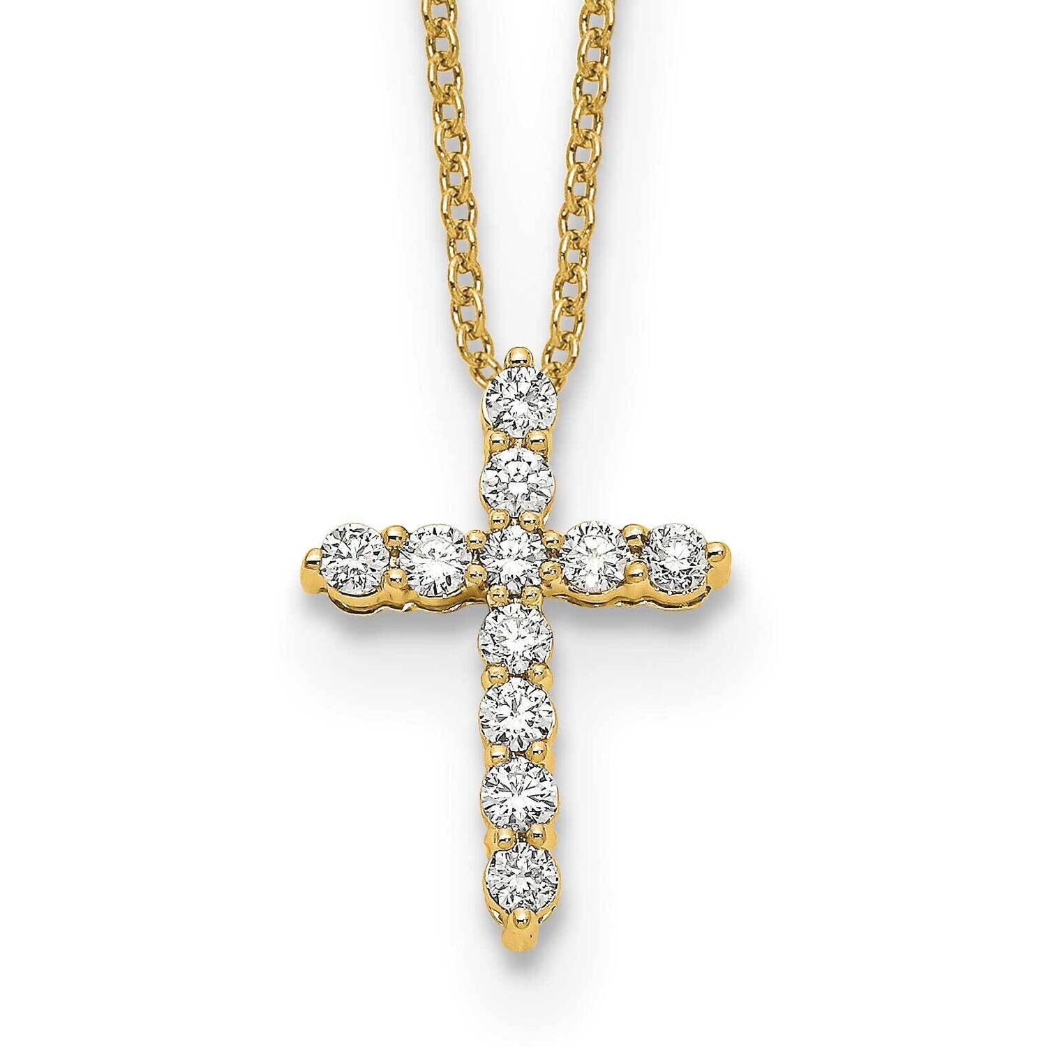 Diamond Cross 18 Inch Necklace 14k Gold PM1000-033-YA, MPN: PM1000-033-YA, 883957274089