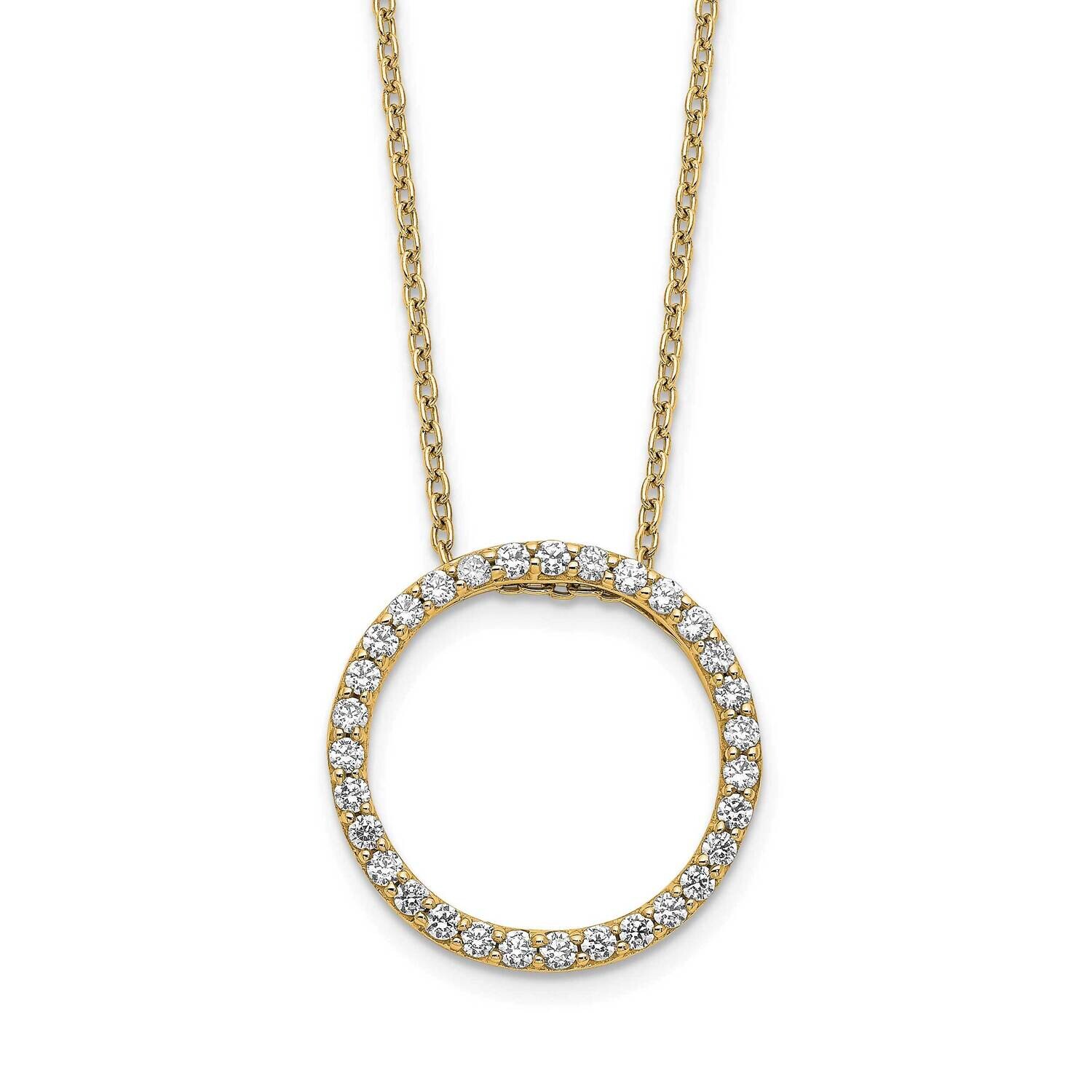 Diamond Circle 18 Inch Necklace 14k Gold PM3781-050-YA