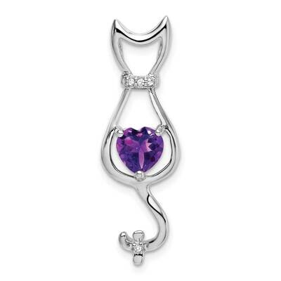 Amethyst Diamond Cat Pendant 10k White Gold PM7030-AM-002-1WA, MPN: PM7030-AM-002-1WA,