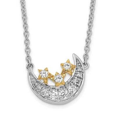 Moon 3-Stars Diamond 18 Inch Necklace 14k Two-Tone Gold PM6850-019-WYA, MPN: PM6850-019-WYA, 883957…