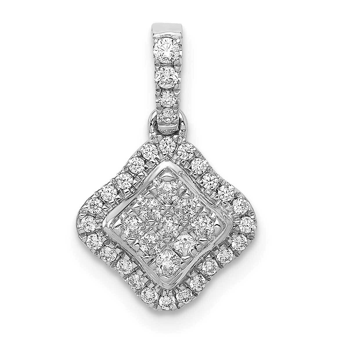 1/4Ct. Diamond Cluster Pendant 10k White Gold PM4370-025-1WA, MPN: PM4370-025-1WA,