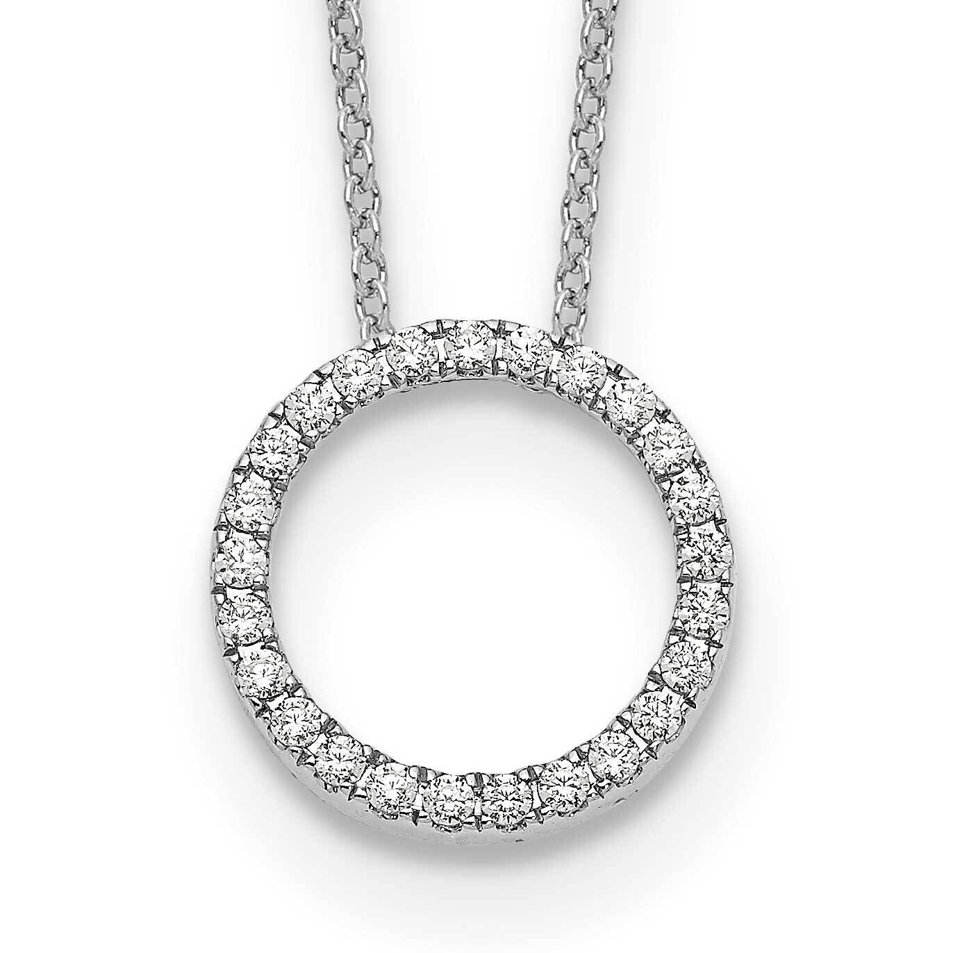 Diamond Circle 18 Inch Necklace 10k White Gold PM1002-025-1WA, MPN: PM1002-025-1WA,