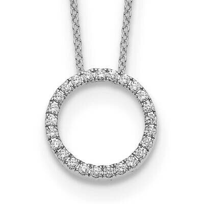 Diamond Circle 18 Inch Necklace 10k White Gold PM1002-025-1WA, MPN: PM1002-025-1WA,