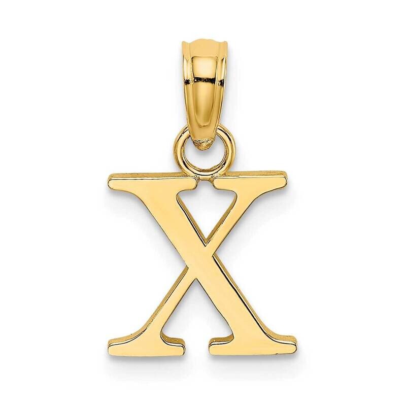Block Letter X Initial Pendant 14k Polished Gold K6423X
