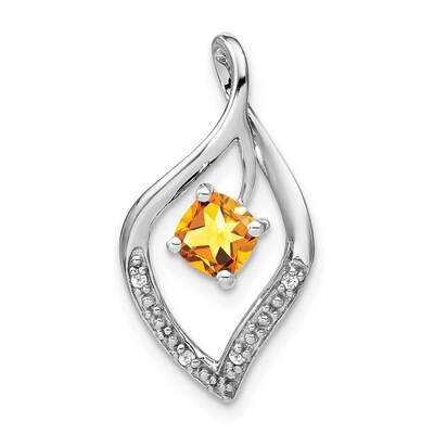 Citrine Diamond Pendant 14k White Gold PM7035-CI-003-WA, MPN: PM7035-CI-003-WA,