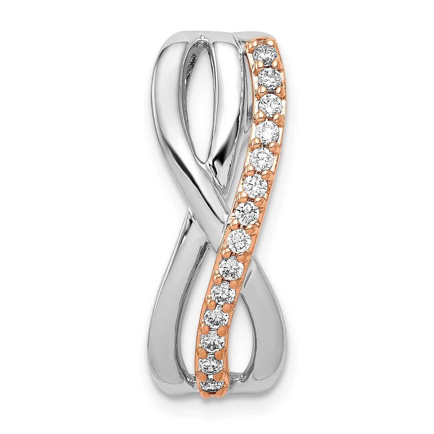 Rose White Gold 1/5Ct. Diamond Fancy Twisted Chain Slide 14k Gold PM3858-020-RWA, MPN: PM3858-020-R…