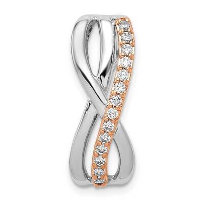 Rose White Gold 1/5Ct. Diamond Fancy Twisted Chain Slide 14k Gold PM3858-020-RWA, MPN: PM3858-020-R…