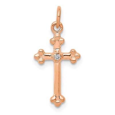 Small Diamond Budded Cross Pendant 10k Rose Gold PM5030-002-1RA by Men&#39;s Jewelry and Accessories, M…