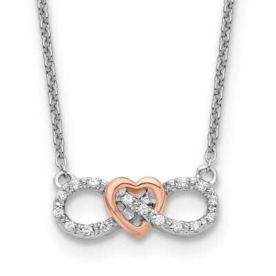 Diamond Heart Infinity Necklace 14k Two-Tone Gold PM4427-008-WRLG-18, MPN: PM4427-008-WRLG-18, 8839…