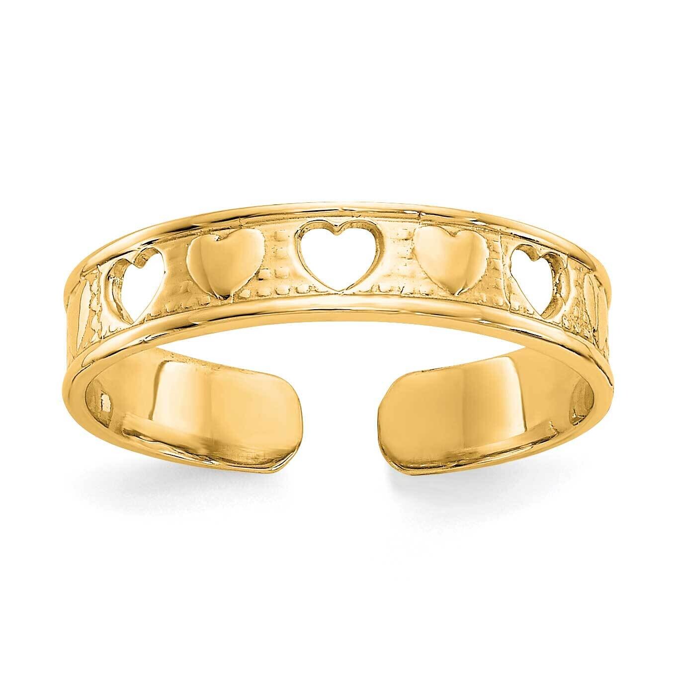 Hearts Toe Ring 14k Polished Gold K5106Y, MPN: K5106Y,